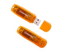 Intenso Rainbow Line 2x 64GB USB 2.0 Flash Drive Twin Pack Orange