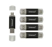 Intenso Twist Line Dual USB Stick 5X 32GB - Super Speed USB 3.2 Gen 1x1 with up to 70 MB/s, USB-C and USB-A, Anthracite