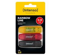 Intenso USB 2.0 Stick 3 x 8 GB Rainbow Line - Memory Stick Pack of 3 for Data Transfer and Backup, Yellow, Red, Black: Amazon.de: Computers & Accessories