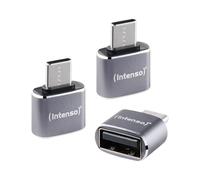 Intenso USB A to USB-C (A480C) 3 Pack 480Mbps High Speed USB 2.0 OTG Aluminum Adapter Grey