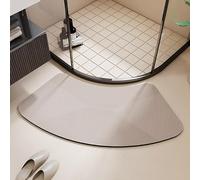 YongXinMY Curved Shower Mats - Diatomaceous Fast Drying Super Absorbent Bath Mat, Rubber Non-Slip Bottom Luxury Bathroom Mat for Bathroom Entrance, Quick-Dry Rug for Shower Tub (14,45x70cm)