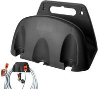 Intenst Garden Hose Holder, Decorative Hose Butler Sturdy Water Hose Rack, Durable Wall Hose Hanger, Hose Reel for Outside Yard, Garage, Storage Organizer (Black)