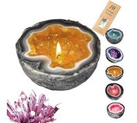 Intention/Healing Crystal Energy Candle, DIY Crystal Healing, Scented for Meditation & Cleansing Negative Energy (Yellow, M)