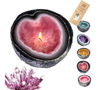 Intention/Healing Crystal Energy Geode Candle, DIY Crystal Candles for Meditation & Cleansing (Rose Pink, M)