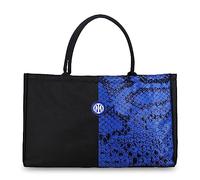 Inter - Borsa Da Spiaggia in Tela con pattern Biscione 55x34 cm, Inter - Canvas Beach Bag with Biscione pattern, Canvas Summer Bag, Travel Bag, for All Inter Fans - Official Inter Product,