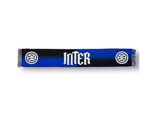 Inter Gothic Limited Edition Jacquard Logo Scarf, Acrylic, Unisex Adult, Black/Blue/White, One Size
