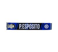 Inter Jacquard Scarf for the Player Pio Esposito, 100% Acrylic, Black/Blue/White, 135 x 22 cm