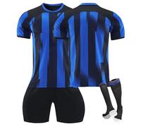 Inter-Mi-lan Football Jersey Kit for Adult and Children, Mi-lan Football Kits Boys' Football Training Shirts Shorts and Socks
