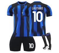 Inter-Mi-LAN Football Jersey Kit for Adult/Children, 23/24 Mi-LAN No.10 Football Kits Boys' Football Training Shirts Shorts Socks