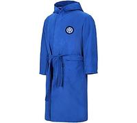 Inter Microfibre Bathrobe Plain Blue Logo Space Saver Size M Official Product