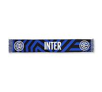 Inter New Jacquard Logo Scarf, Colors, Unisex-Adult Stadium, Black/Blue Stripes Pattern, One Size