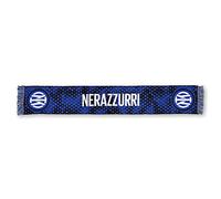Inter New Jacquard Logo Scarf, Unisex Adult, Black/Blue, One Size