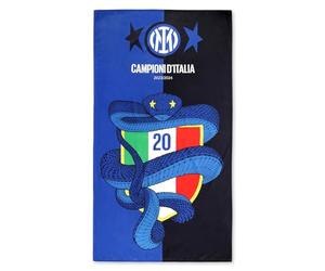 Inter Scudetto Beach Towel, Championi D'Italia 23/24, Second Star, 20th Scudetto, Biscione, Towel, Official Product, 86 x 155 cm
