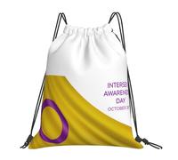 Inter Sex Awareness Day Women Men Swimming Bag Adjustable Drawstring Bag Durable String Backpack For Gym Picnic Football