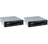 Inter-Tech CI BK, 88884054 AC Card Reader 3.5 Inches Internal USB 3.0 (Pack of 2)