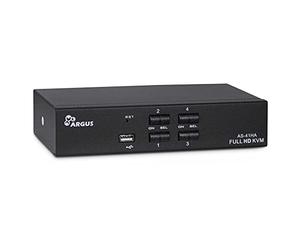 Inter-Tech KVM-AS-41HA HDMI 4-Port KVM Switch, Black, Push Button, Manual Operation
