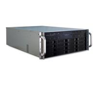 Inter-Tech Metal Rack Mount Server Casing, 4u-4416l, ATX Support, 2x 80mm Rear Fans, 2.5/3.5 EXT, Black/Silver