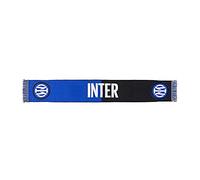 Inter Unisex New Jacquard Logo Scarf, Official Licensed Product, Two-tone Black/Blue, One Size UK