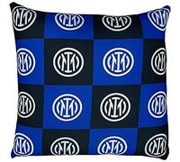 Inter ZeroPlayer Living Room Cushion New Checkered Graphic Logo, Polyester, Adult Unisex, Black/Blue, One Size Cushion for Living Room, Black/Blue, One Size