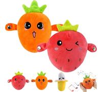 Intera Ctive Sensor Music Doll with Piano Musical Sensing Ears, Fruit Sensor Toys, Fruit Plush Sensing Metronome Interactive Toys, Montessori Melody Learning Toy for Kids (2pcs-c)