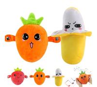 Intera Ctive Sensor Music Doll with Piano Musical Sensing Ears, Fruit Sensor Toys, Fruit Plush Sensing Metronome Interactive Toys, Montessori Melody Learning Toy for Kids (2pcs-b)