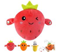 Intera Ctive Sensor Music Doll with Piano Musical Sensing Ears, Fruit Sensor Toys, Fruit Plush Sensing Metronome Interactive Toys, Montessori Melody Learning Toy for Kids (Strawberry)