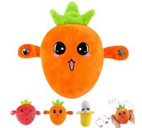 Intera Ctive Sensor Music Doll with Piano Musical Sensing Ears, Fruit Sensor Toys, Fruit Plush Sensing Metronome Interactive Toys, Montessori Melody Learning Toy for Kids (Carrot)