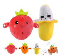 Intera Ctive Sensor Music Doll with Piano Musical Sensing Ears, Fruit Sensor Toys, Fruit Plush Sensing Metronome Interactive Toys, Montessori Melody Learning Toy for Kids (2pcs-a)