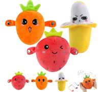 Intera Ctive Sensor Music Doll with Piano Musical Sensing Ears, Fruit Sensor Toys, Fruit Plush Sensing Metronome Interactive Toys, Montessori Melody Learning Toy for Kids (Mix)