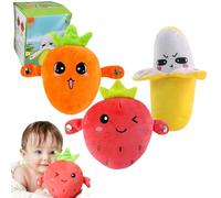 Intera Ctive Sensor Music Doll with Piano Musical Sensing Ears - Interactive Sensor Music Doll, Montessori Fruit Sensors Melody Dolls, Fruit Sensors Beat Dolls Plush Toy for Boy Grils (A+B+C)