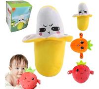 Intera Ctive Sensor Music Doll with Piano Musical Sensing Ears - Interactive Sensor Music Doll, Montessori Fruit Sensors Melody Dolls, Fruit Sensors Beat Dolls Plush Toy for Boy Grils (Banana)