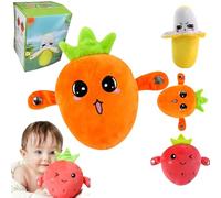 Intera Ctive Sensor Music Doll with Piano Musical Sensing Ears - Interactive Sensor Music Doll, Montessori Fruit Sensors Melody Dolls, Fruit Sensors Beat Dolls Plush Toy for Boy Grils (Carrot)