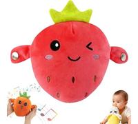 Intera Ctive Sensor Music Doll with Piano Musical Sensing Ears, Kids Human Body Sensing Music Toy, Fruit Plush Sensing Metronome Interactive Toys, Montessori Fruit Sensor Beat Doll Plush Toy (B)