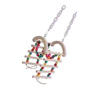 Interaction Bird Toy For Parrots Wooden Ladder Swing Cage Climbing And Grinding For Parakeets And Macaws Engaging Pet Bird