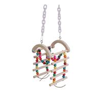 Interaction Bird Toy For Parrots Wooden Ladder Swing Cage Climbing And Grinding For Parakeets And Macaws Engaging Pet Bird