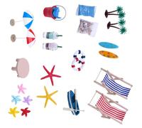 Interaction Miniature Beach Scene Display Decoration Set With Seashells Lounger Accessories For Doll House Landscaping Kids Beach Playset Accessories