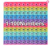 Interactive 1-100 Number Board with Press Bubbles, Learning Counting Toy for Kids Logic Skills, Multicolor
