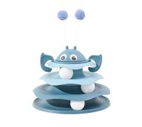 Interactive 3-Layer Cat Toy Tower,cat toys，with Rotating Bee and Rolling Balls, 3 Levels for Chase cat springs, Self-Play Activity Toy, Batting & Exercise, for Indoor Cats
