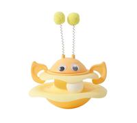 Interactive 3-Layer Cat Toy Tower, Interactive 3-Layer Cat Toy Tower with Rotating Bee and Rolling Balls, Kitten Fun Mental Physical Exercise Puzzle Kitten Toys (Yellow-B)