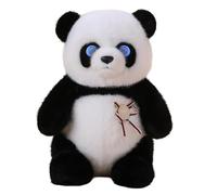 Interactive AI Panda Robot Plush with Blinking Eyes, Changeable Outfits, Voice Conversation, Rechargeable Smart Companion Toy and Adults, Compatible with Mainstream Large Language Models