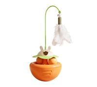 Interactive all decor, shelf decor, valentine's day gift, birthday gift, lovers gift, couple gift, living room accent, bedroom decor, boo Toy Ball Track, Anti-Tipping Kitten Teaser Toy (Orange,Medium)