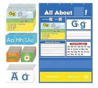 Interactive Alphabet Learning Pocket Chart - Letter Recognition Wall Chart, Preschool Classroom Tool for Early Literacy & Phonics Games