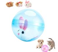 Interactive Ball for Multi-Cat Household, 360 Interactive Rolling Cat Ball, Realistic Animal Automatic Self Rolling Cat Toy for Kittens, Interactive Toys for Cats Dogs (Blue Ball White Rabbit)
