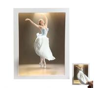 Interactive Ballet Dancer Tissue Box with Touch Light, Creative Moving Skirt Design Ballerina Tissue Box for House Bathroom Living Room Bedroom Valentines Day Decoration, Women Girls Gift