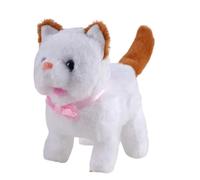 Interactive Battery Powered Furry Plush Cats, Brown | Battery Powered Electric Pet Toy with Movement and Meows Sound for Toddler Comfort and Soothing Travel Friend