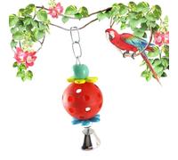 Interactive Bird Bell Ball Toy - Parrot Cage Play Sphere, Colorful Activity Ball, Noise Making Toy, Pet Bird Entertainment Accessory | BirdBall With Bell For Parrots Budgies Parakeets Cockatiels