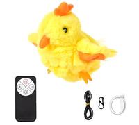 Interactive Bird Cat Toy, Rechargeable Flapping Bird Toy with Remote Control, Sounding Plush Teaser for Indoor Cats, 5.1 x 4.3 x 2 in / 13 x 11 x 5 cm