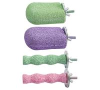 Interactive Bird Chew Toy 4PCS Resin Perches With Rough Surfaces For Parrots Claw Grinding Bird Claw Trimming Perch