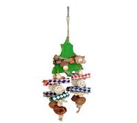 Interactive bird molar toy helps to maintain the beak and provide extended enjoyment. Safe wood for parrot birds to chew Can bite hanging wood