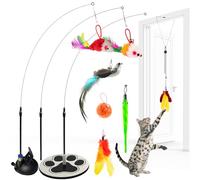 Interactive Bird Simulation Cat Toy Set Bird Simulation Cat Toy Suction Cat Toy Flying Bird Cat Toys For Indoor Cats Feather Kitten Toys Cat Toy Mouse On String Wand Floor Solid Base Cat Interactive